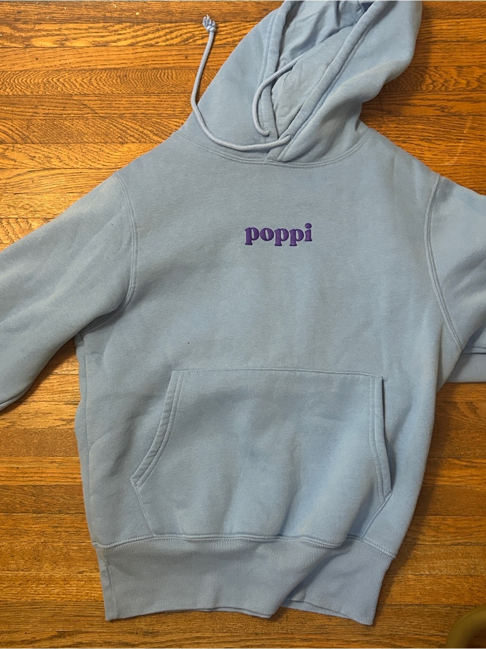 Target Light Blue "poppi" Hoodie with Purple Logo